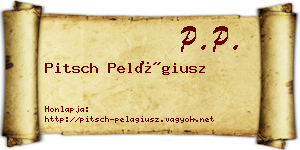 Pitsch Pelágiusz névjegykártya